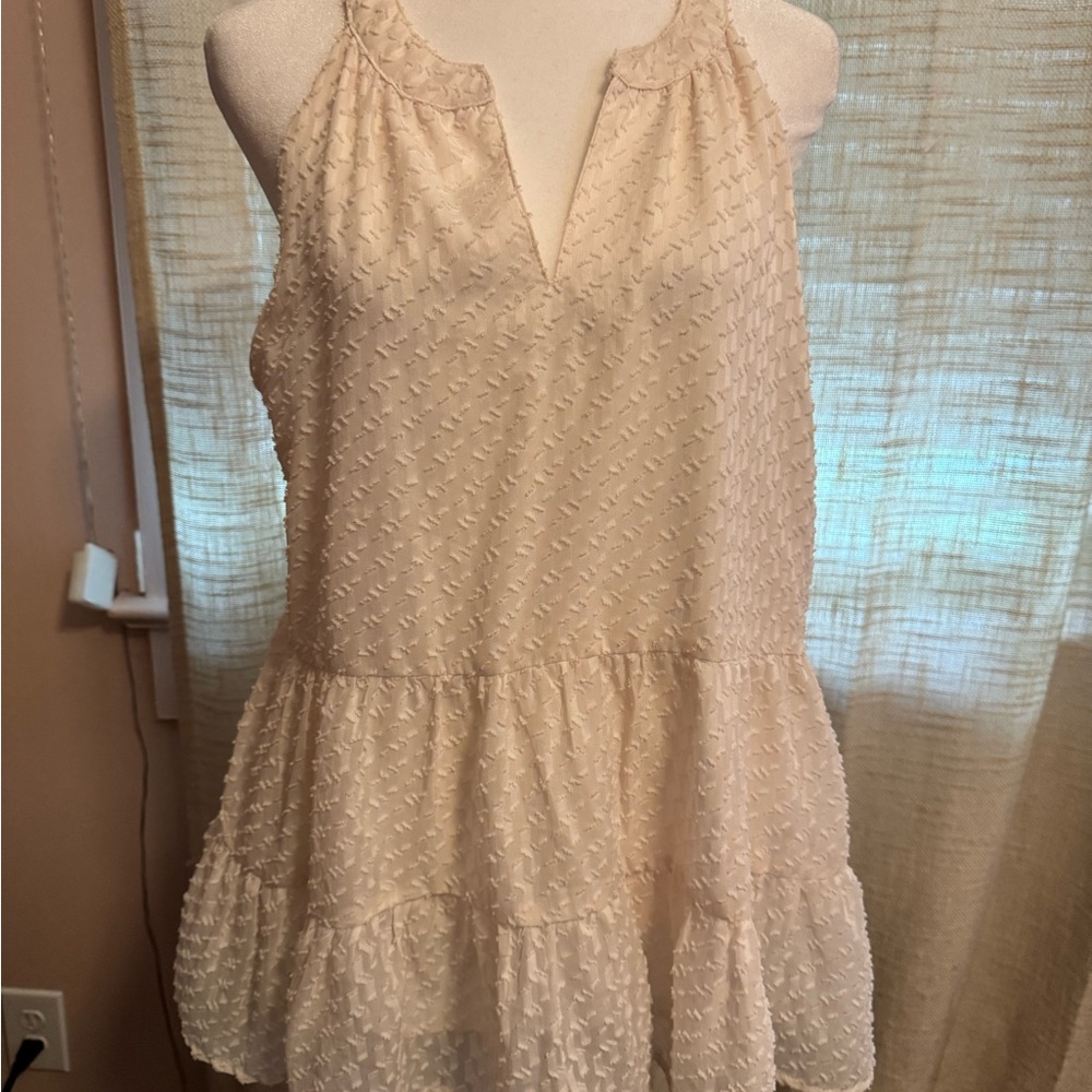 Skies Are Blue Cream Textured Blouse